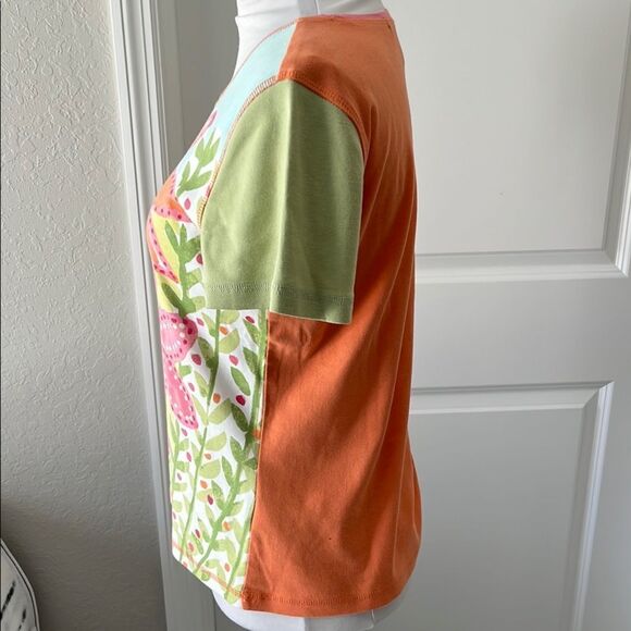 Sigrid Olsen Cotton Multi Color Floral Print Women's Top Signed NWOT - Picture 4 of 7